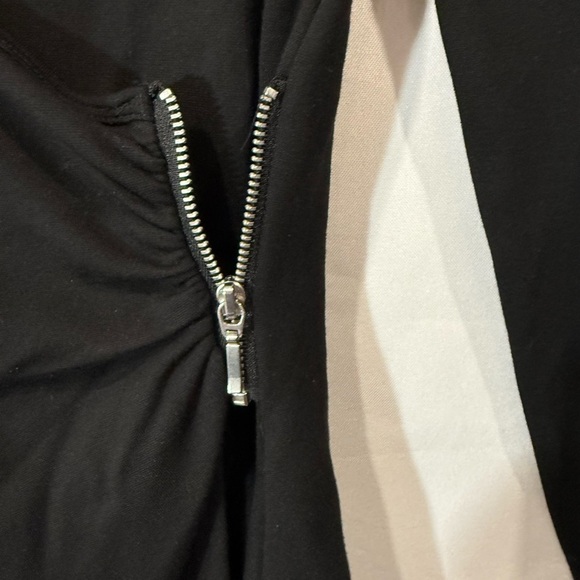 French Connection‎ Dress Faux Wrap Side Zipper Stretch Body Con Black Size 4 - Picture 6 of 11